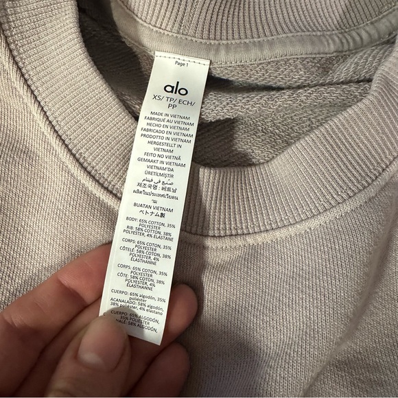 ALO Yoga Washed Extreme Cropped Pullover in Grey Sky Wash NWT SZ XS - Picture 10 of 10